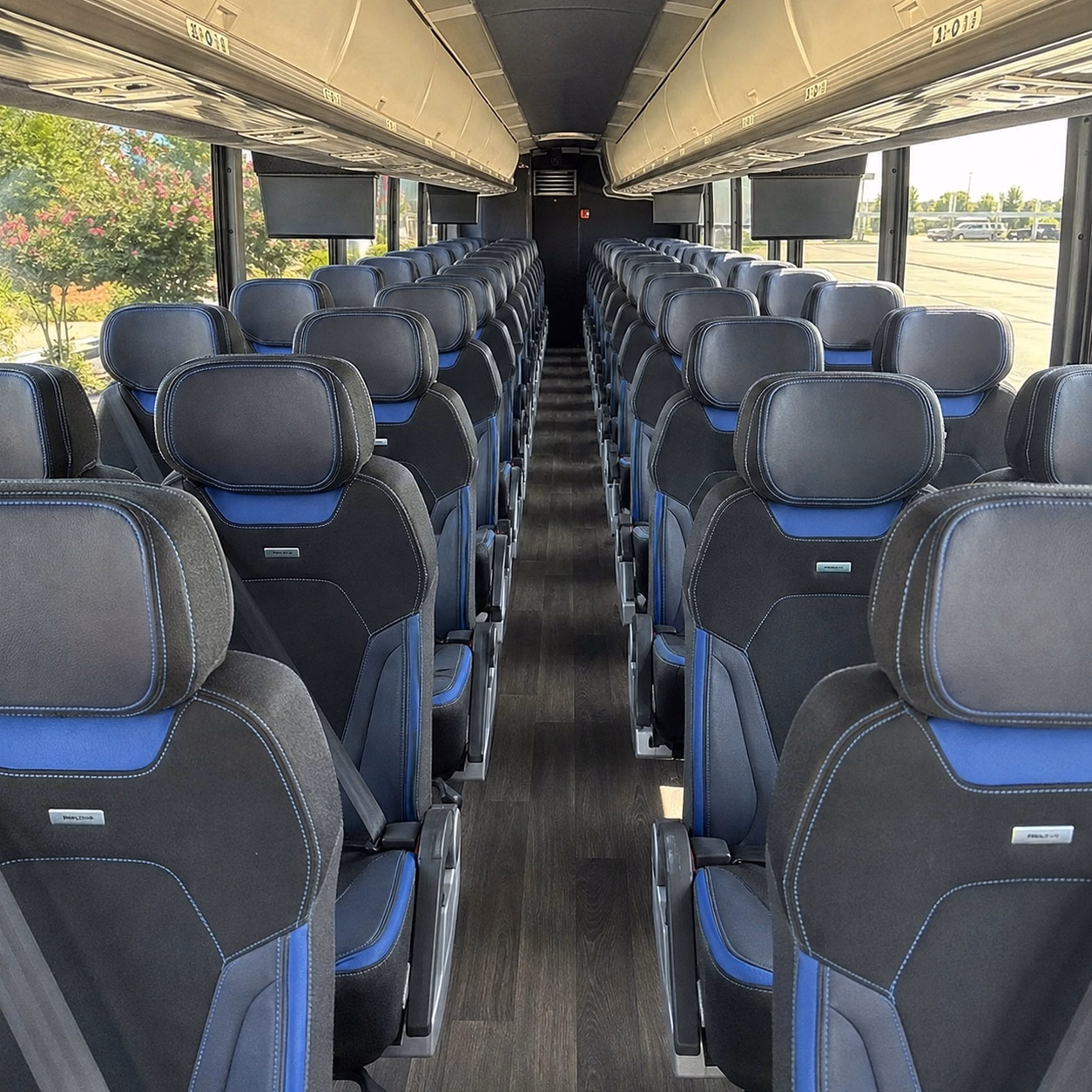 56 passenger charter bus inside